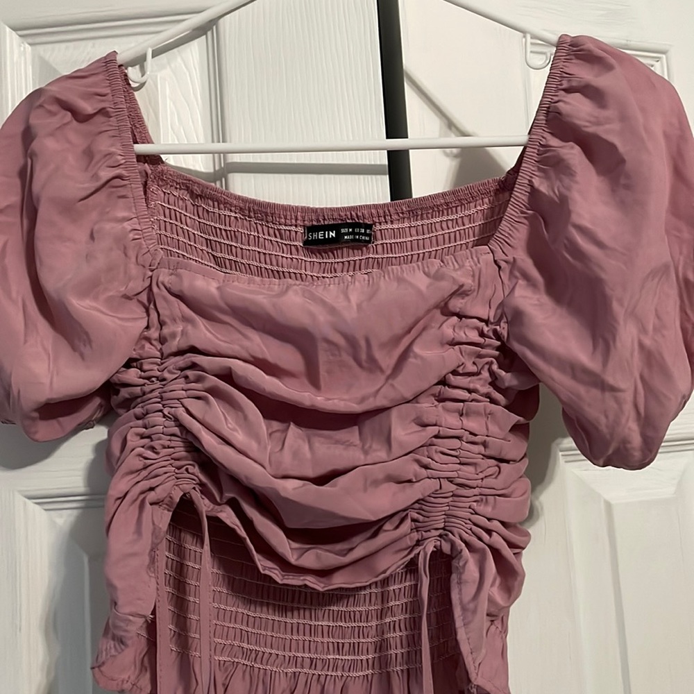 SHEIN Pink Adjustable Scrunch Crop Top, size medium